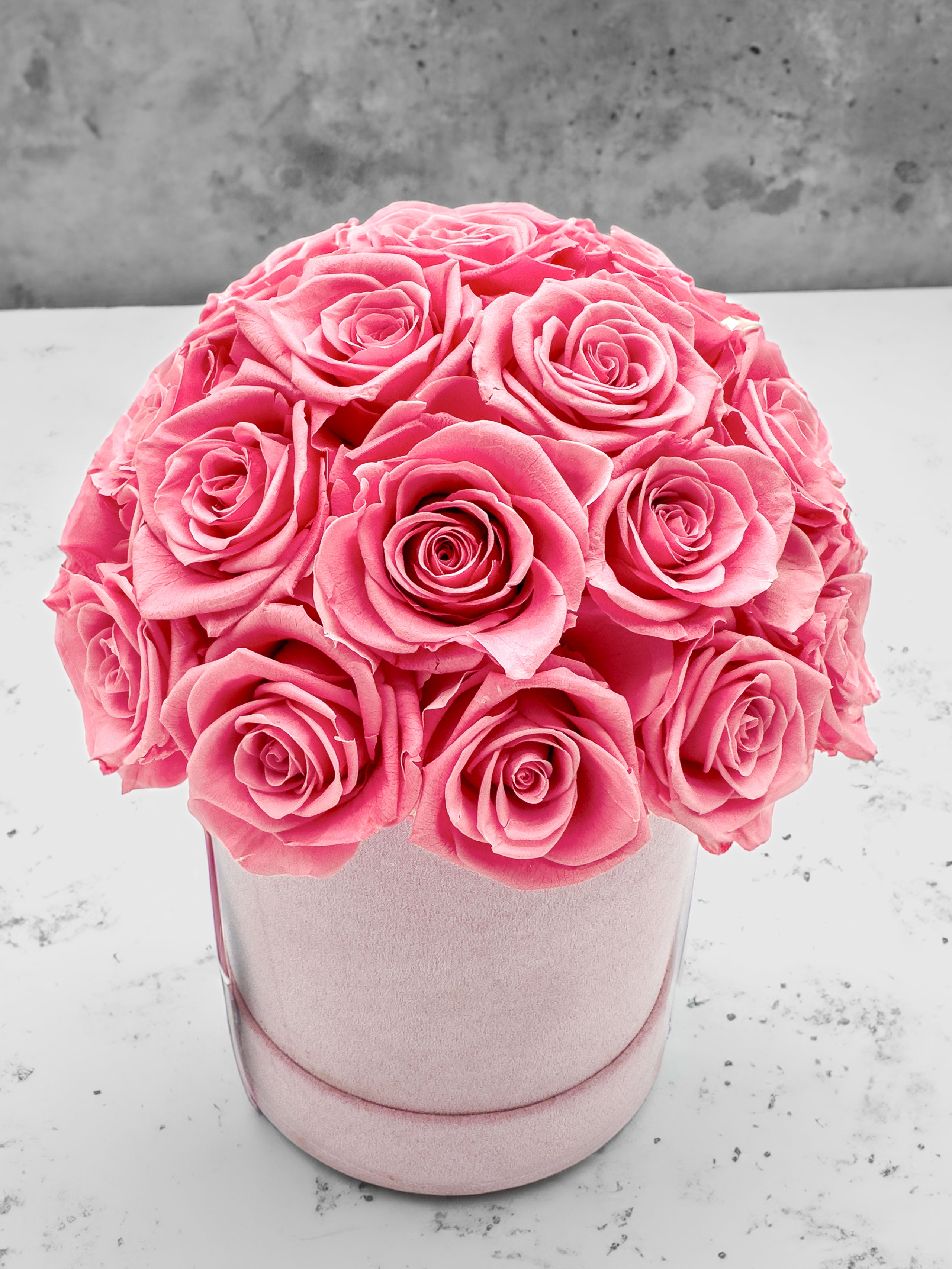 Pink and red eternal rose bouquet